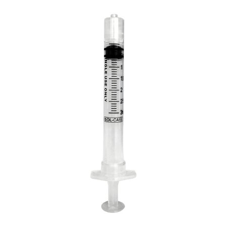 Syringe 3cc LL InviroSnap Sol-Care™ 3 mL Individual Pack Luer Lock Tip Retractable Safety (100/BX 8BX/CS) by Sol-Millennium Medical Inc Inviro Medical  ID 120006IM